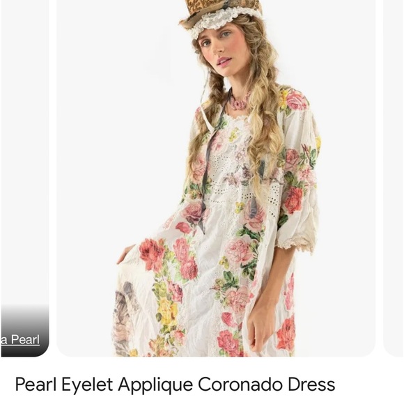 Beautiful Magnolia Pearl wearable art dress. Coronado Eyelet Pearl colored - Picture 4 of 12